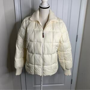 Vintage 90s Tommy Hilfiger Ski Team USA white puffer insulated jacket size large
